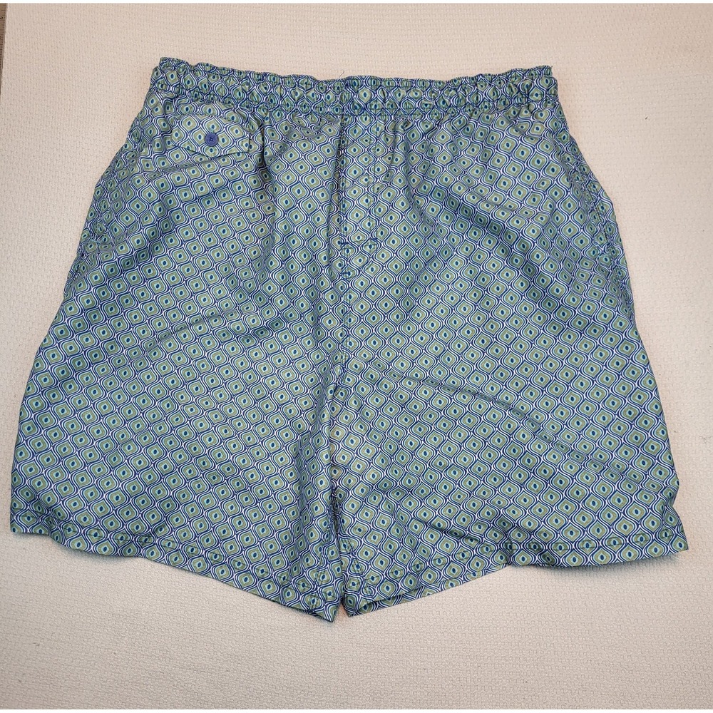 Nat Nast Swim Trunks Mens XL Blue AOP Eye Flower Lined Elastic Waist Lightweight